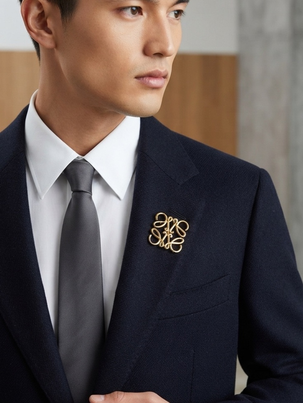 LOEWE Anagram Brooch